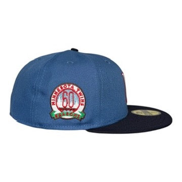 Minnesota Twins Indigo Navy 2 Tone 60th Anniversary New Era 59Fifty Fitted Hat