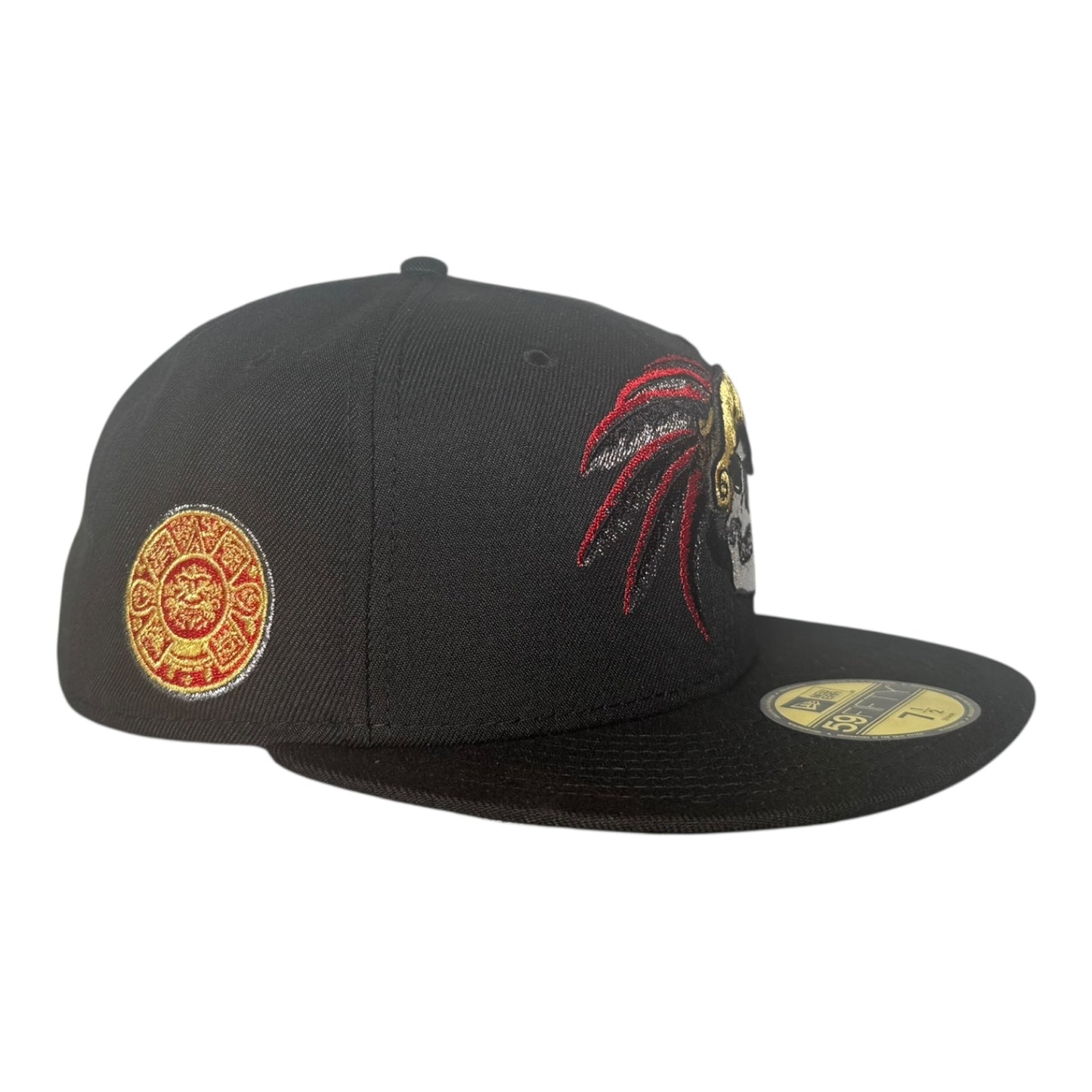 New Era Aztec Skull Warrior Black Metallic Prime Edition New Era 59Fifty Fitted Hat