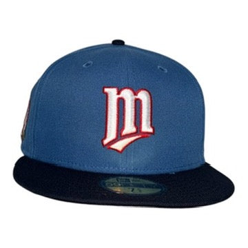 Minnesota Twins Indigo Navy 2 Tone 60th Anniversary New Era 59Fifty Fitted Hat