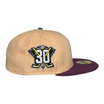 Anaheim Ducks Candied Pecan Plum 2 Tone 30th Anniversary New Era 59Fifty Fitted Hat