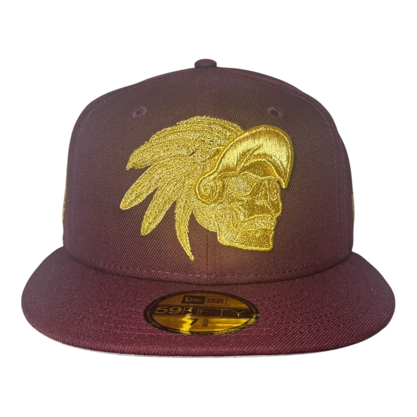 Mexico Aztec Skull Warrior 24K Maroon Prime Edition New Era 59Fifty Fitted