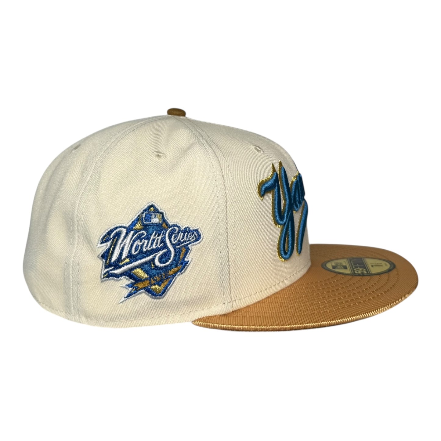 New York Yankees 1998 World Series New Era 59Fifty Fitted Hat Chrome White Metallic Gold Visor