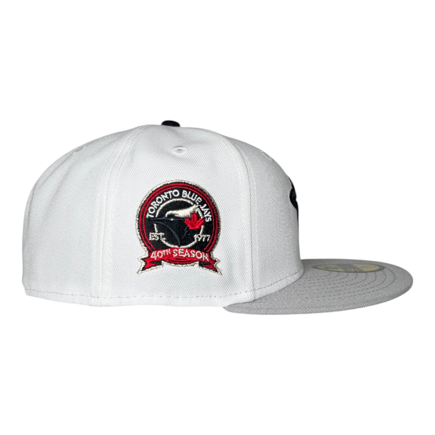 White Toronto Blue Jays "Jordan 4 Cement" Gray Visor White Bottom 30th Season Side Patch New Era 59Fifty Fitted
