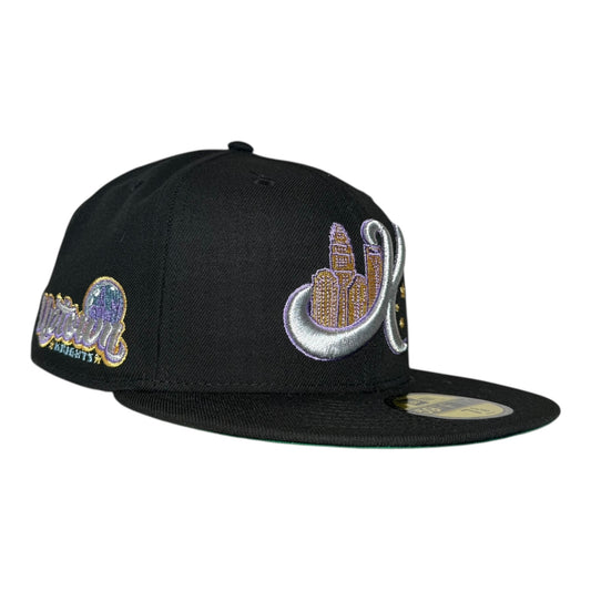 Charlotte Knights Uptown Black Throwback Edition New Era 59Fifty Fitted Hat