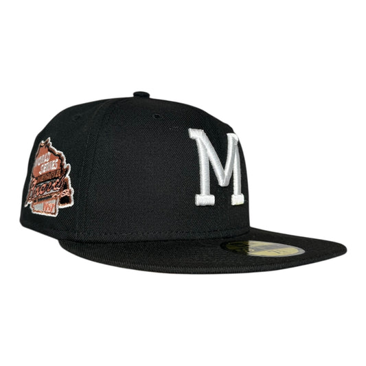 Mississippi Braves Black New Era 59Fifty Fitted Hat