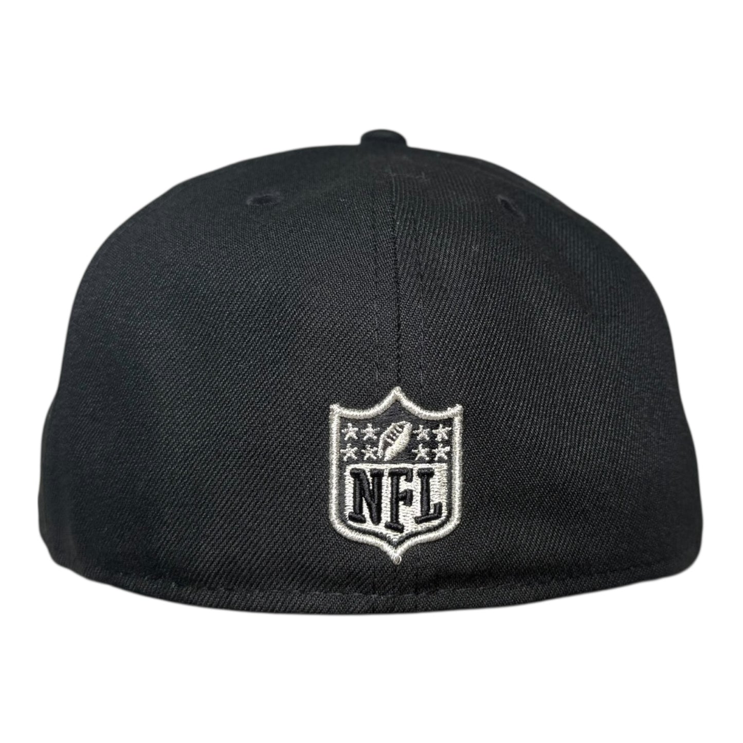 Las Vegas Raiders Silver Metal Badge New Era 59Fifty Fitted Hat
