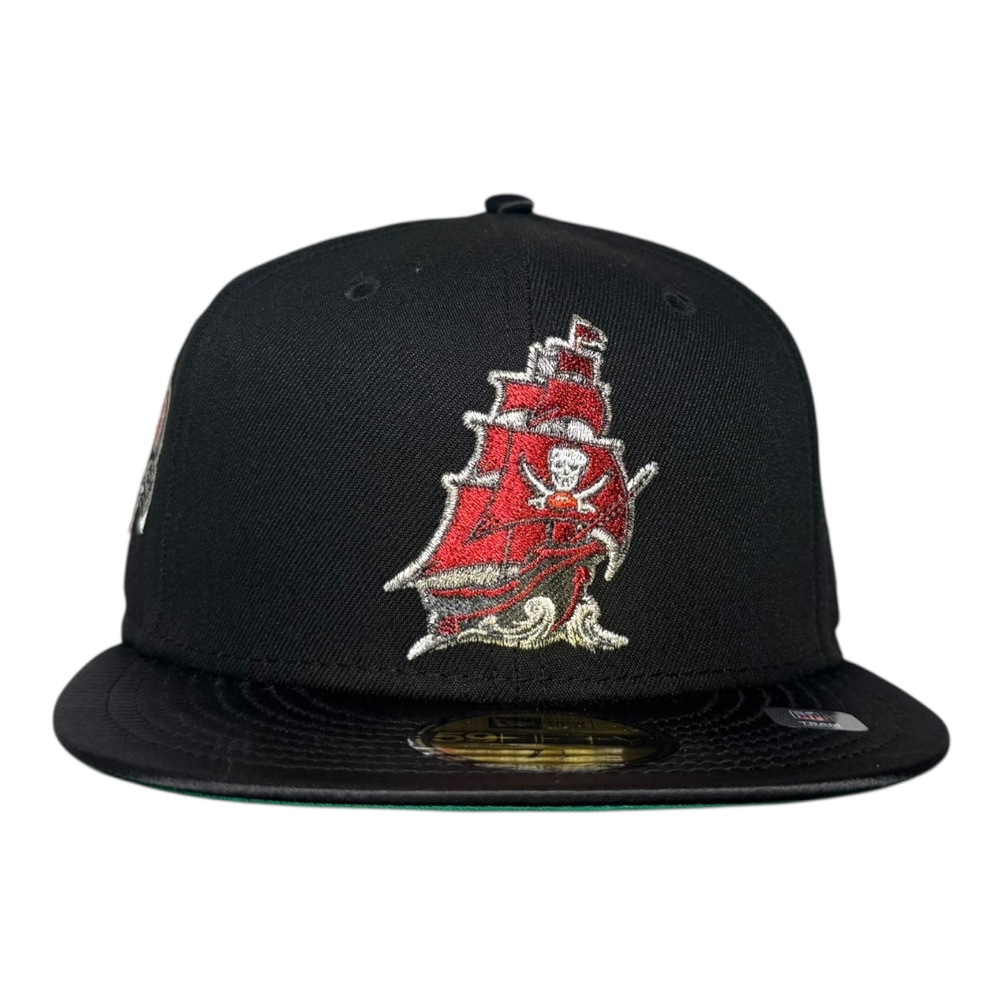 Tampa Bay Buccaneers 30 Seasons Black Satin Brim New Era 59Fifty Fitted Hat