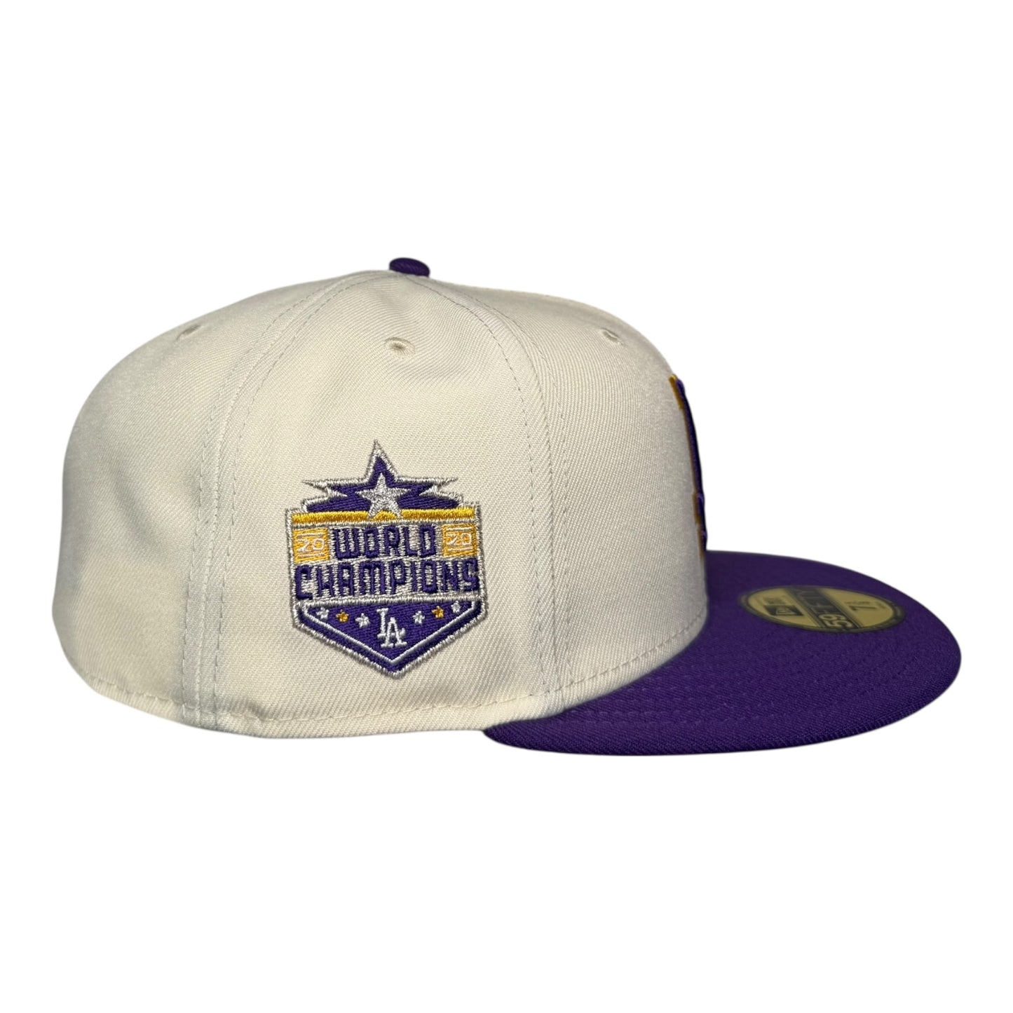 Los Angeles Dodgers 2020 World Champions New Era 59Fifty Fitted Hat Purple Yellow UV