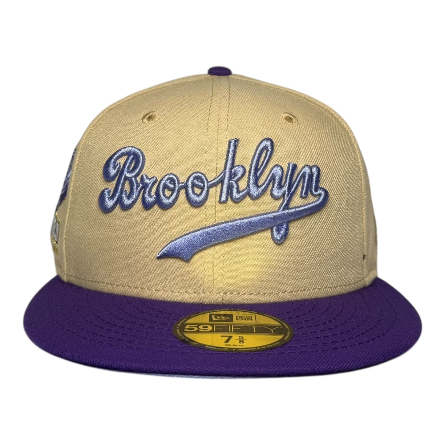 Brooklyn Dodgers Ebbets Field Homegame NYC New Era 59Fifty Fitted Hat Vegas Gold/Deep Purple