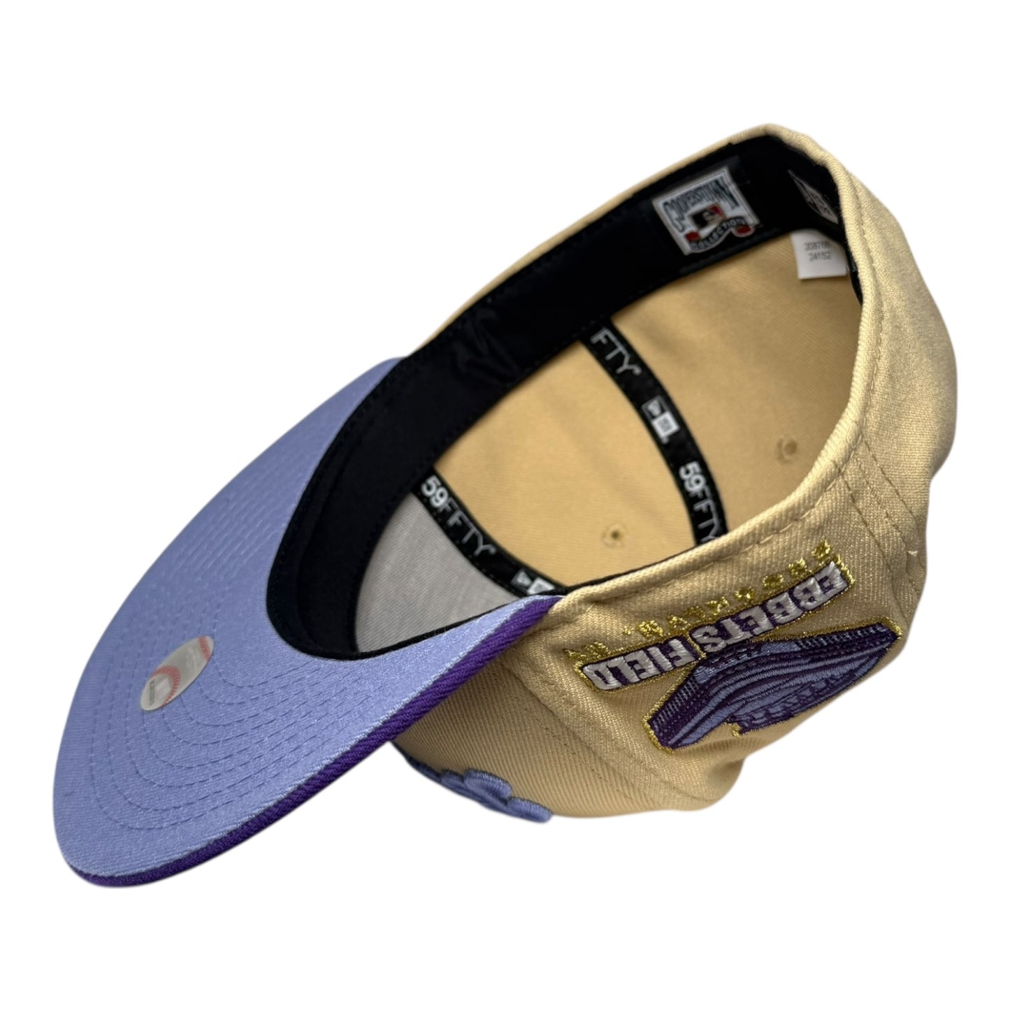 Brooklyn Dodgers Ebbets Field Homegame NYC New Era 59Fifty Fitted Hat Vegas Gold/Deep Purple