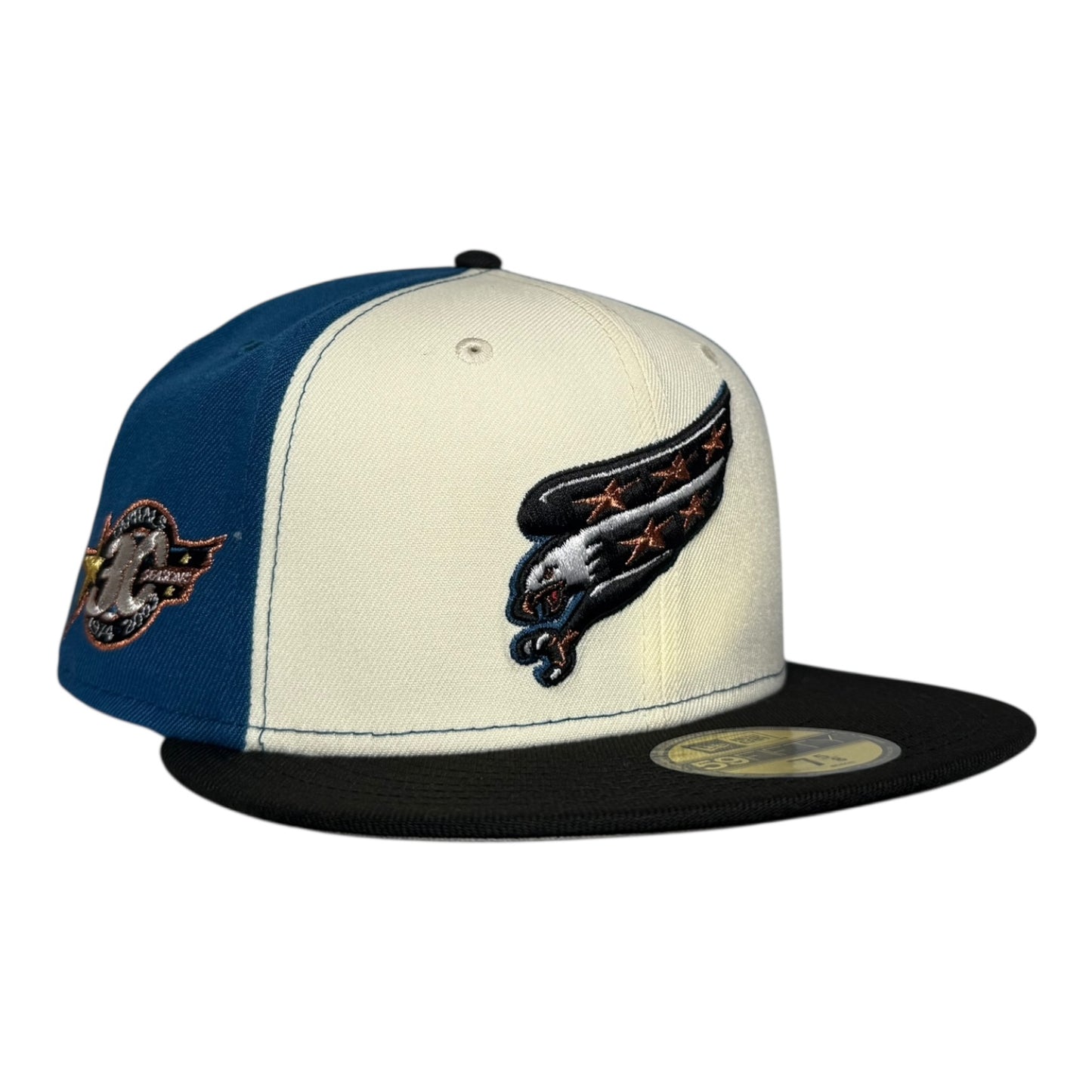 Washington Capitals "3PC SCREAMING EAGLE" New Era 59Fifty Fitted Hat Chrome/Black/Seashore Blue