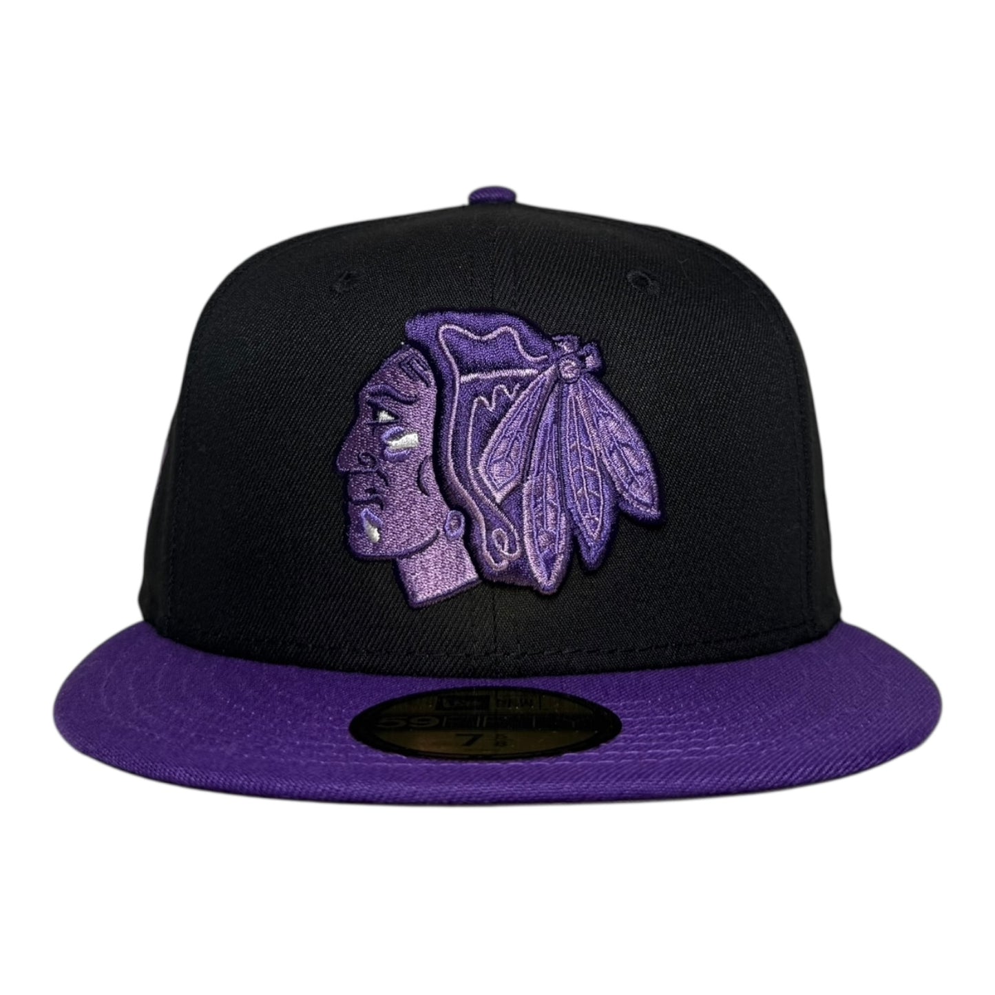 Chicago Blackhawks "Hockey Fights Cancer" Black/Purple New Era 59Fifty Fitted Hat