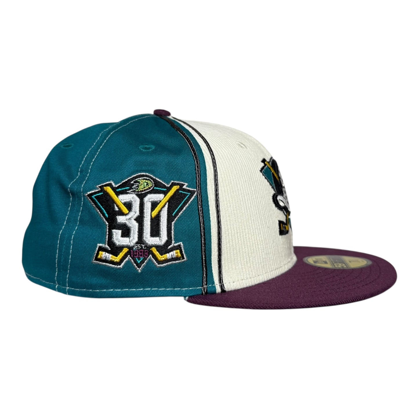 Anaheim Ducks 30th Anniversary Diagonal Block Home Jersey New Era 59Fifty Fitted Hat