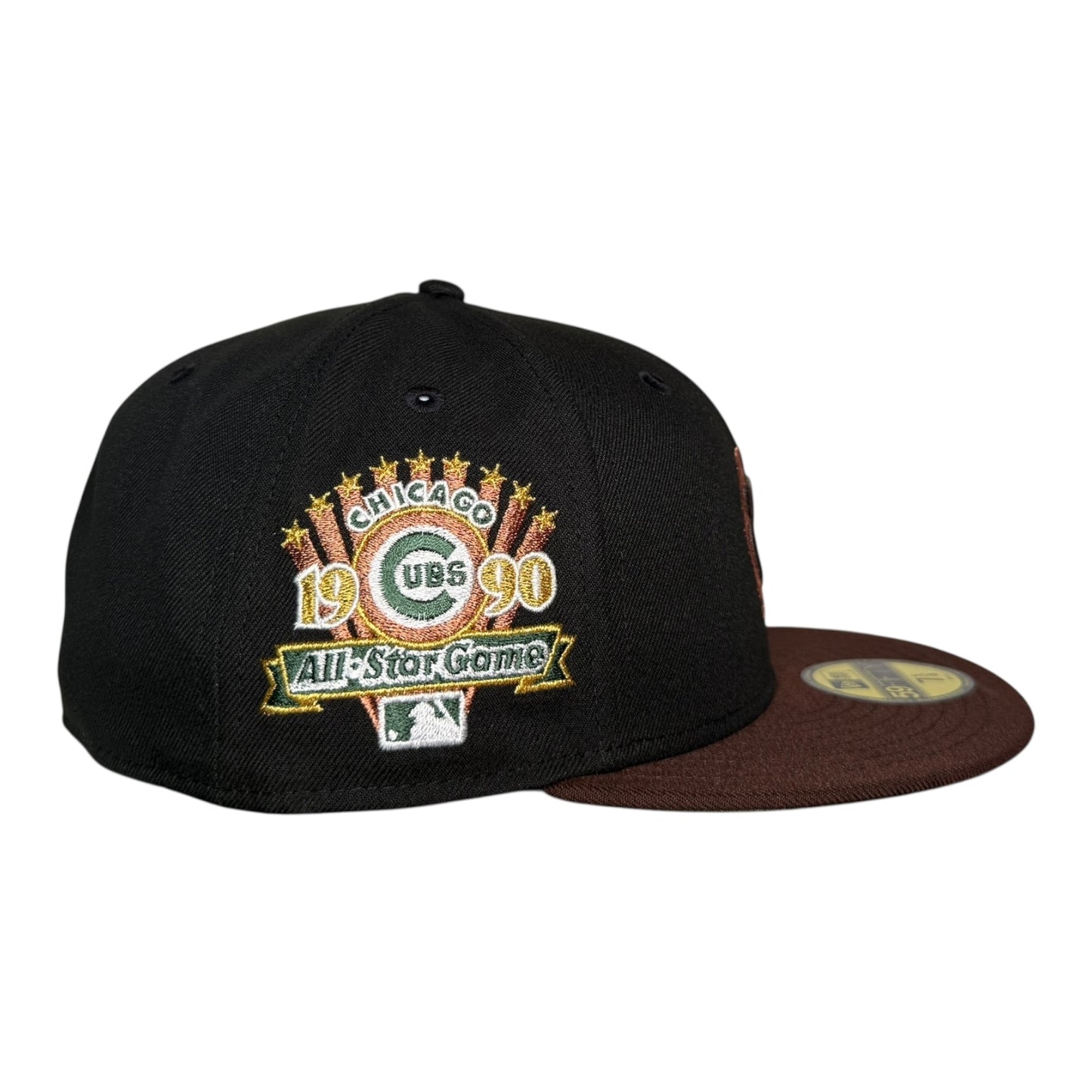 Chicago Cubs 1990 All Star Game New Era 59Fifty Fitted Hat Black Brown Cilantro