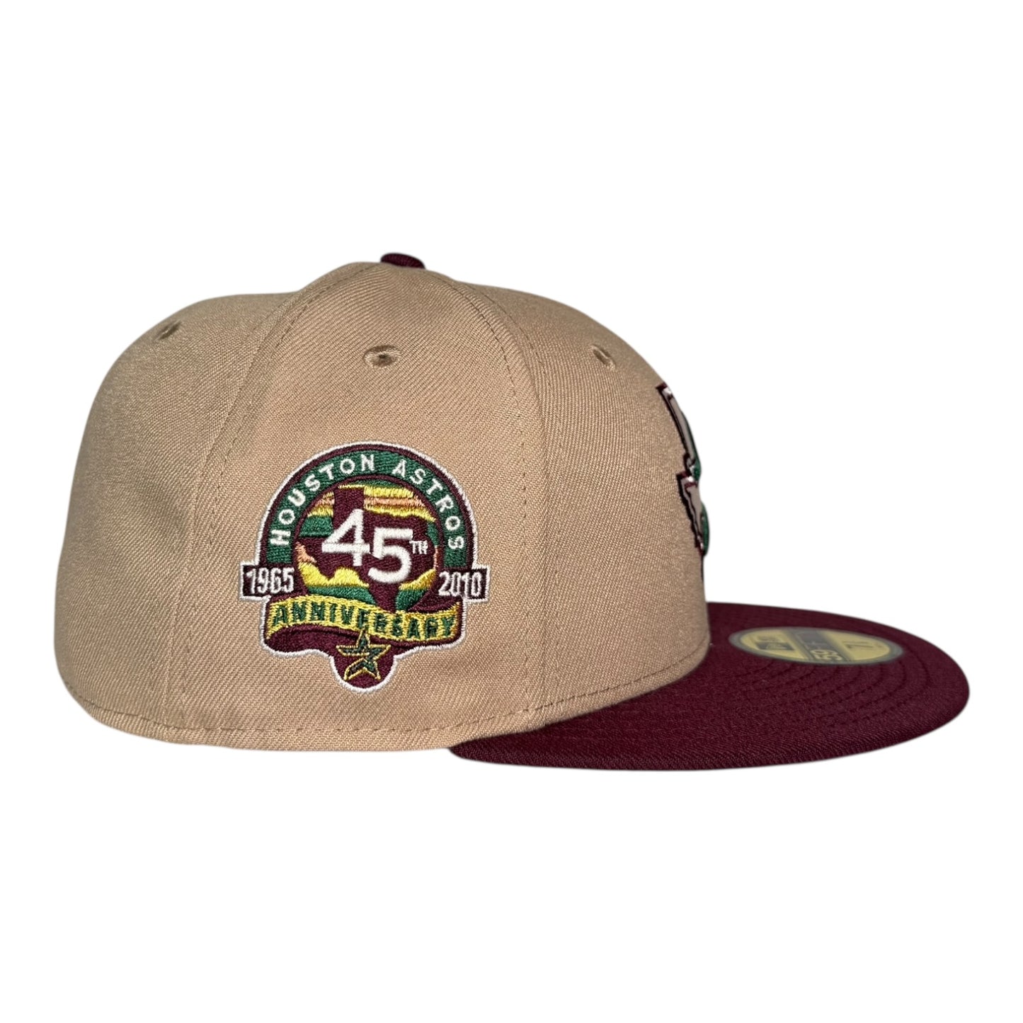 Houston Astros 45th Anniversary Earth Tone Khaki Maroon Hat Club New Era 59Fifty Fitted Hat
