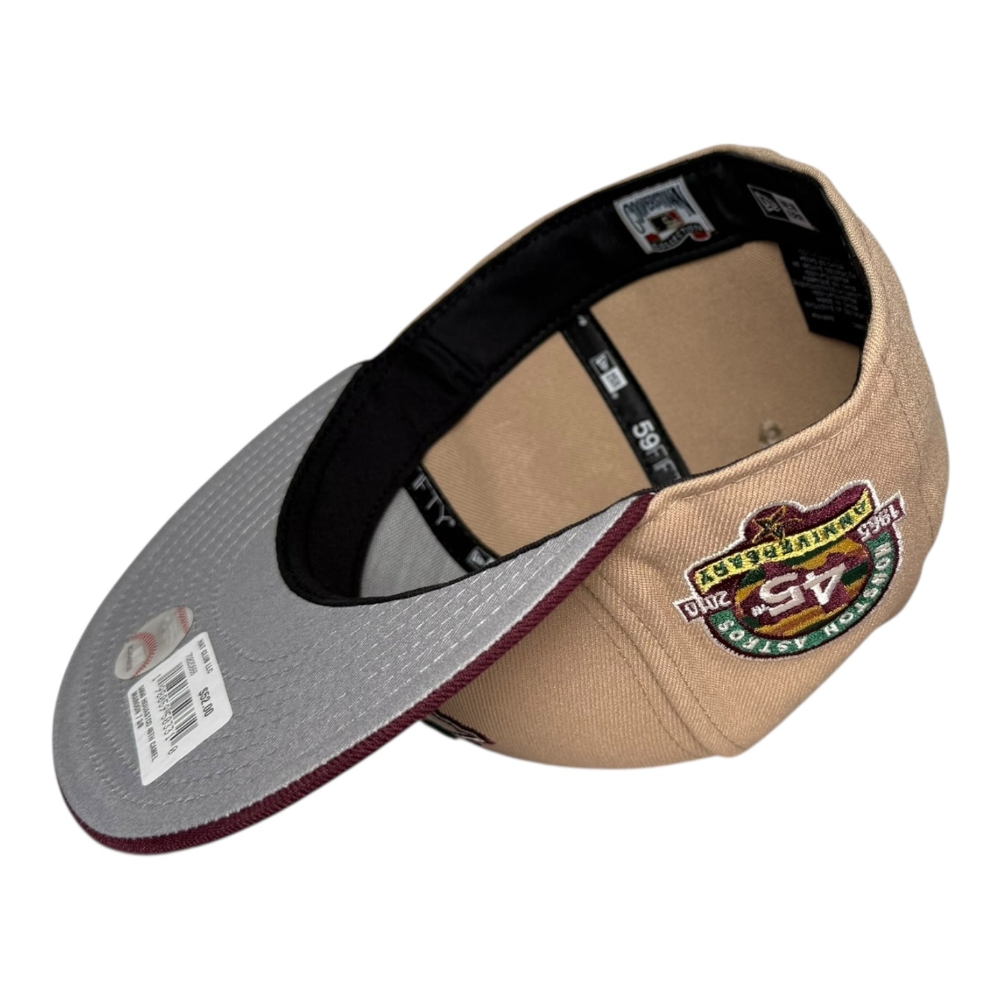 Houston Astros 45th Anniversary Earth Tone Khaki Maroon Hat Club New Era 59Fifty Fitted Hat