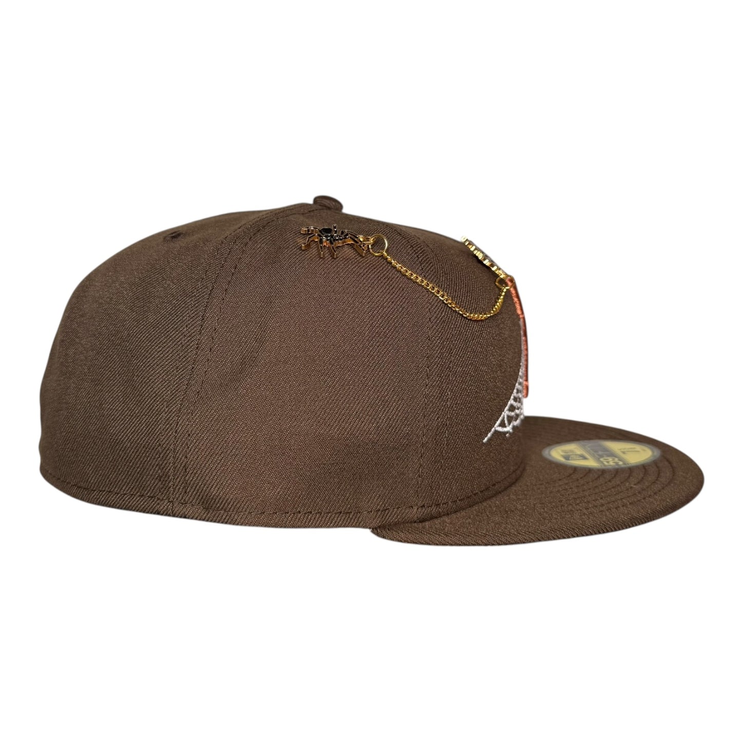 Texas Rangers Spider Pin Halloween Brown New Era 59Fifty Fitted Hat