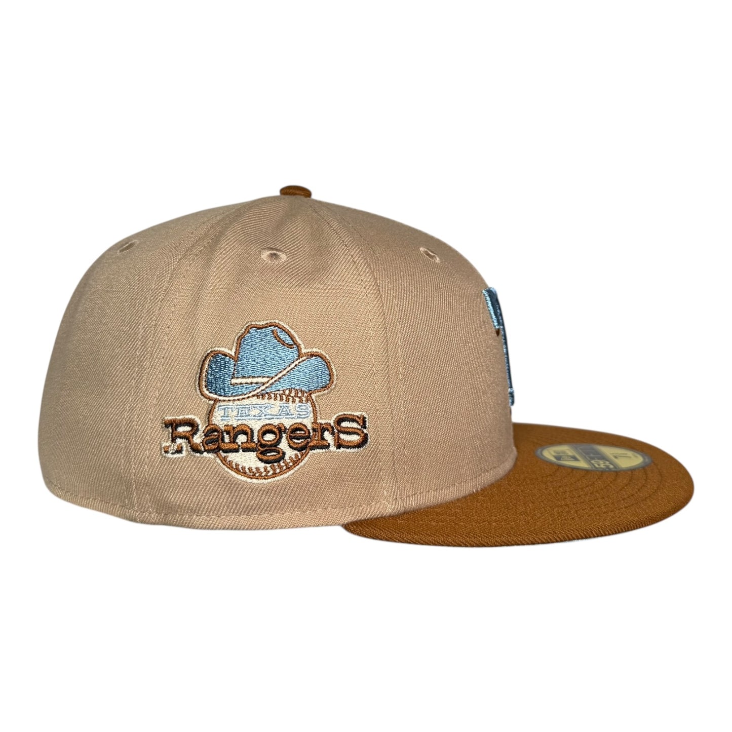 Texas Rangers Cowboy Hat Baseball Patch New Era 59Fifty Fitted Hat Two Tone