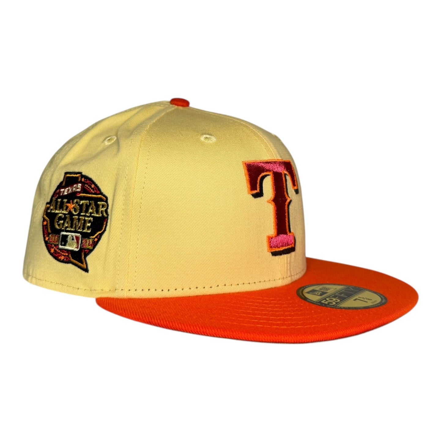 Texas Rangers 2024 All Star Game New Era 59Fifty Fitted Hat Lemon Zest Satsuma Mandarin