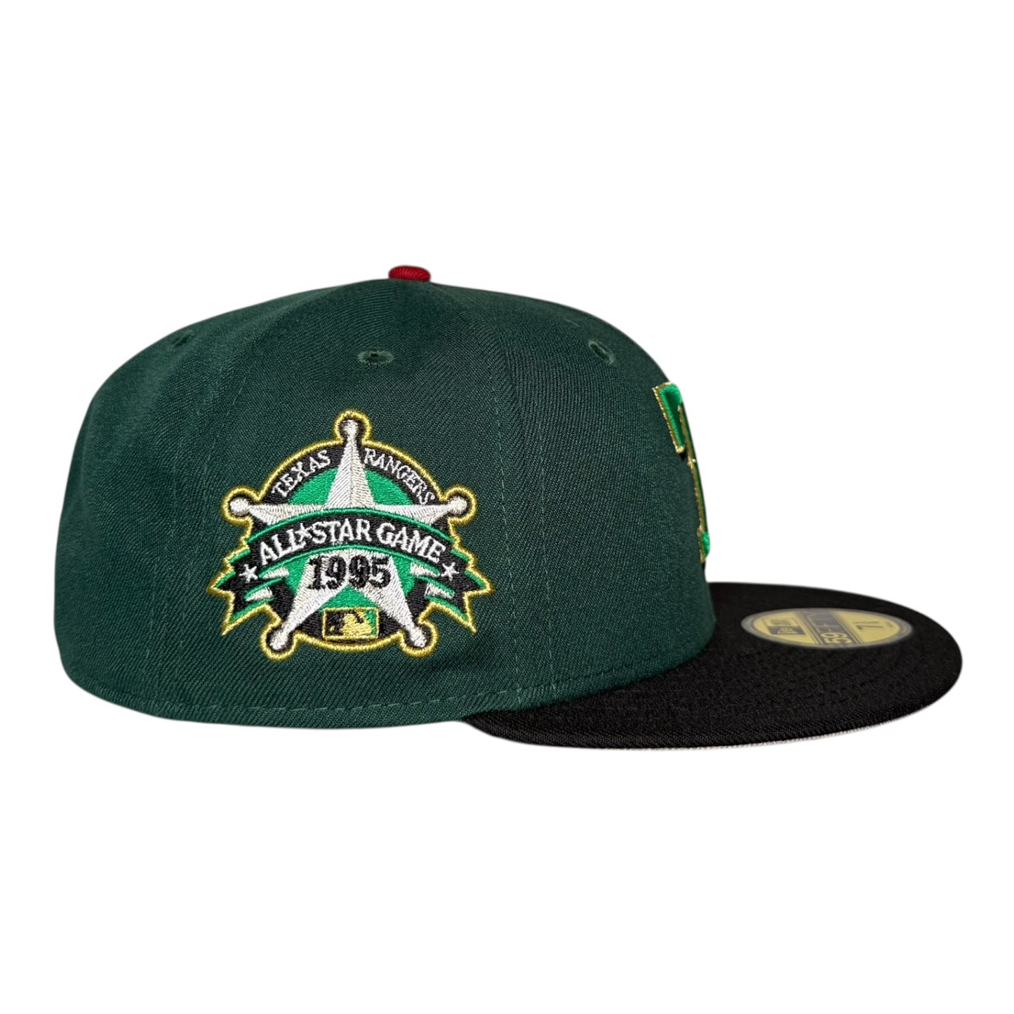 Texas Rangers 1995 All Star Game New Era 59Fifty Fitted Hat Dark Green Black