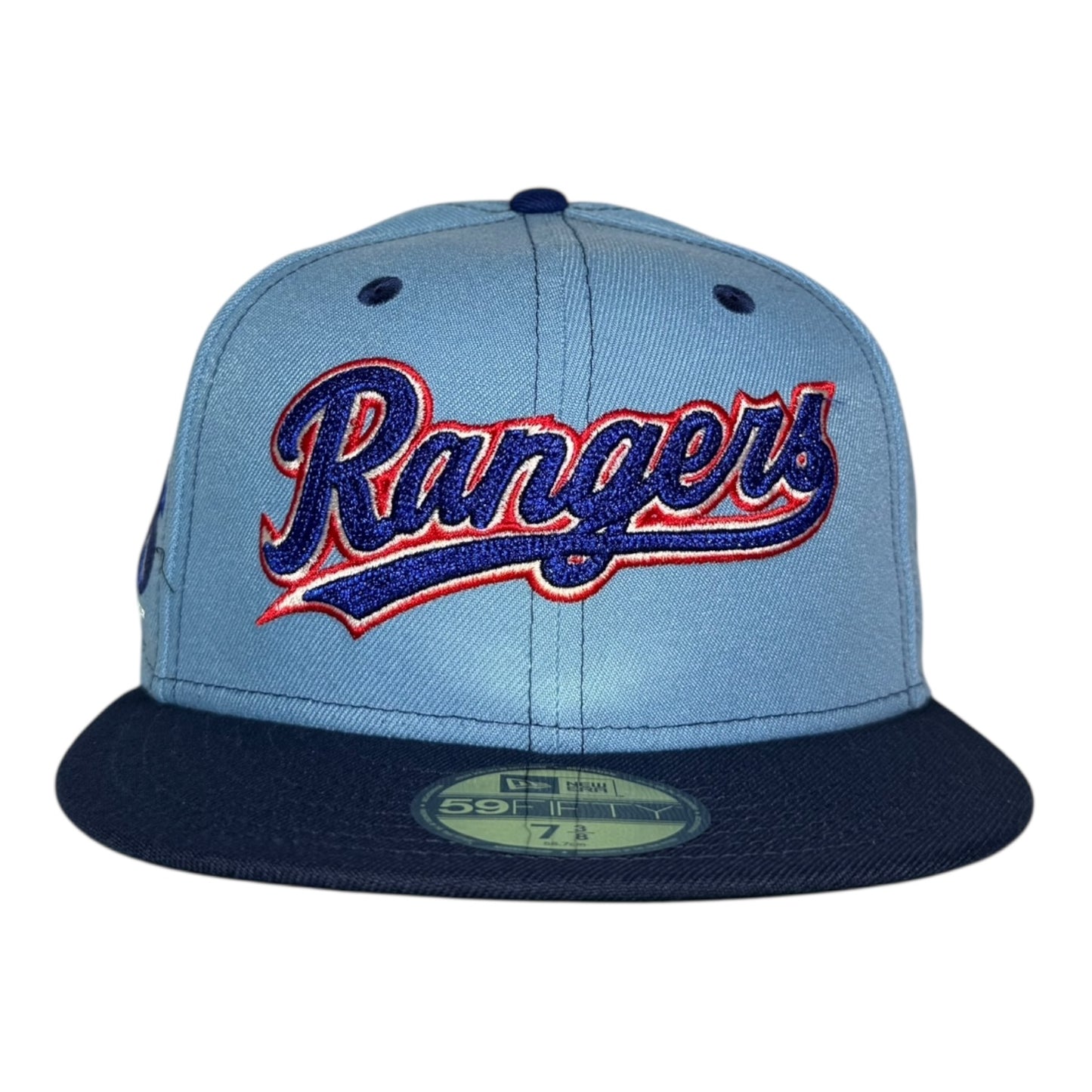 Texas Rangers 2023 World Series Chain Stitch Contrast New Era 59Fifty Fitted Hat