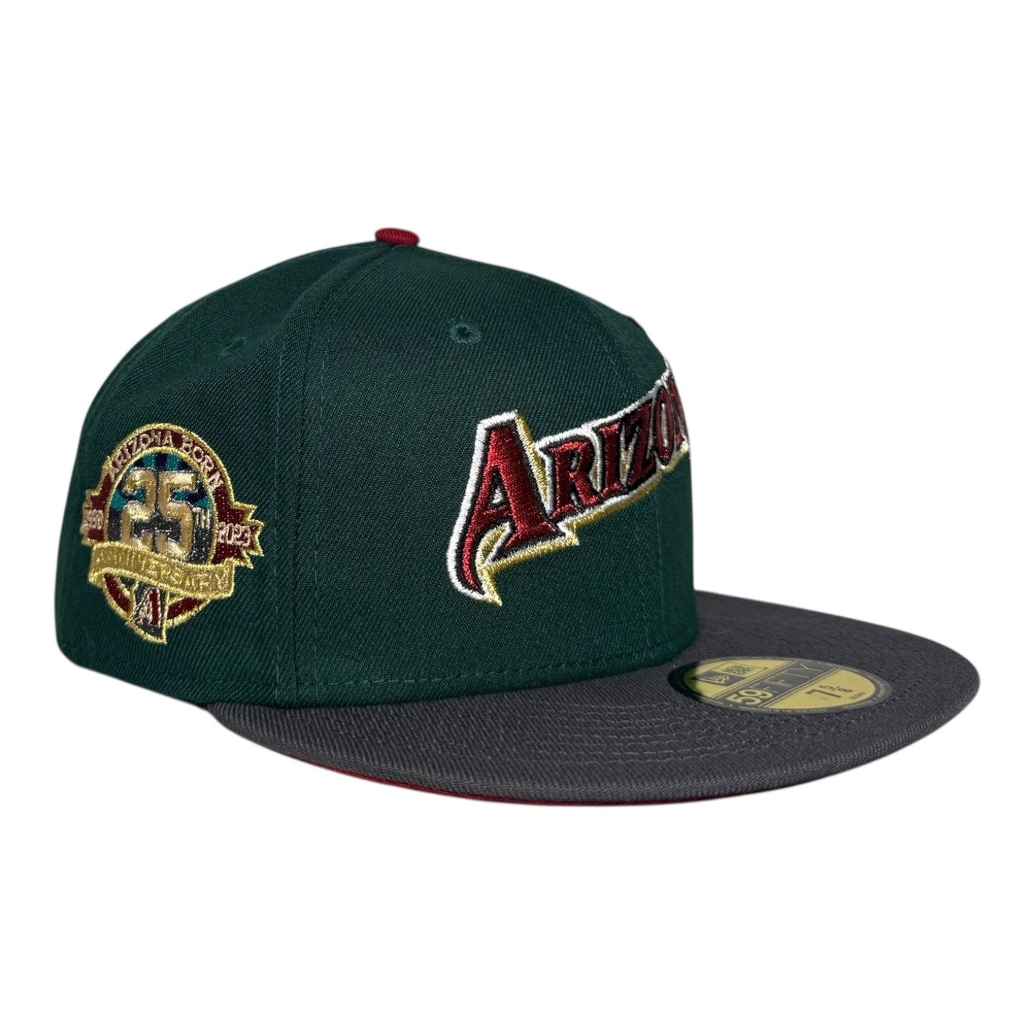 Arizona Diamondbacks 25th Anniversary Season New Era 59Fifty Fitted Hat Dark Green Graphite Red
