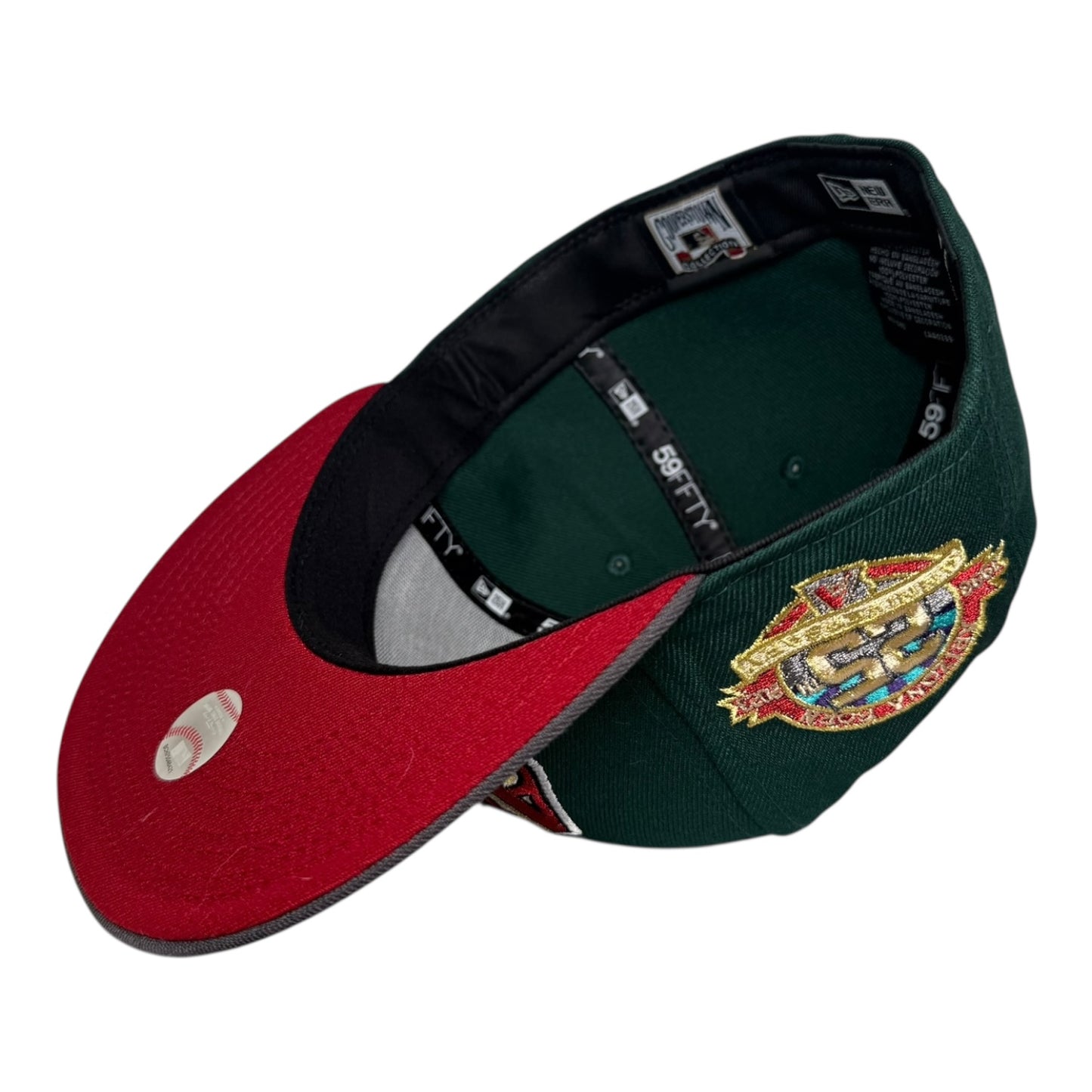 Arizona Diamondbacks 25th Anniversary Season New Era 59Fifty Fitted Hat Dark Green Graphite Red