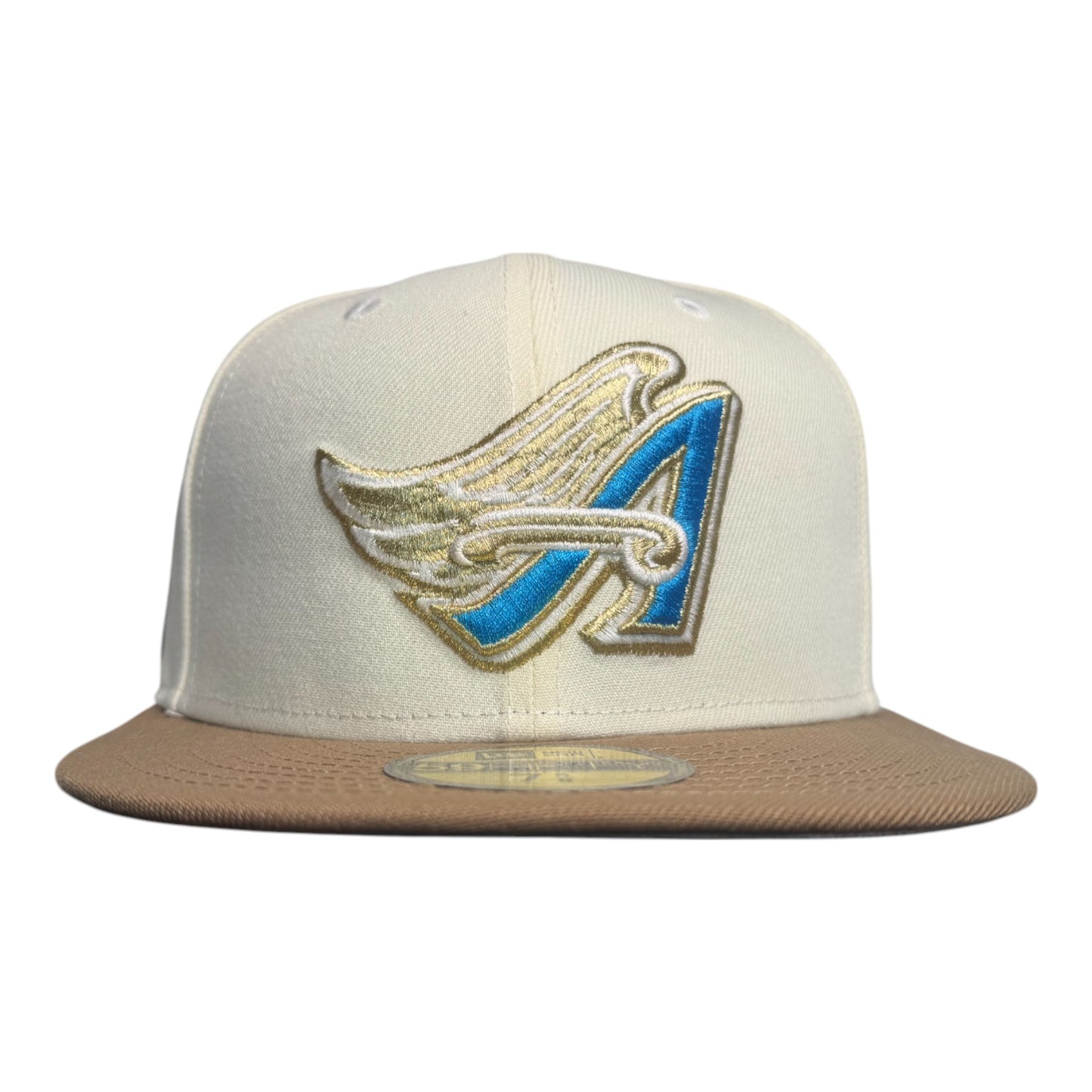 Angels Ivory/Khaki Metallic 50th Anniversary New Era 59Fifty Fitted Hat