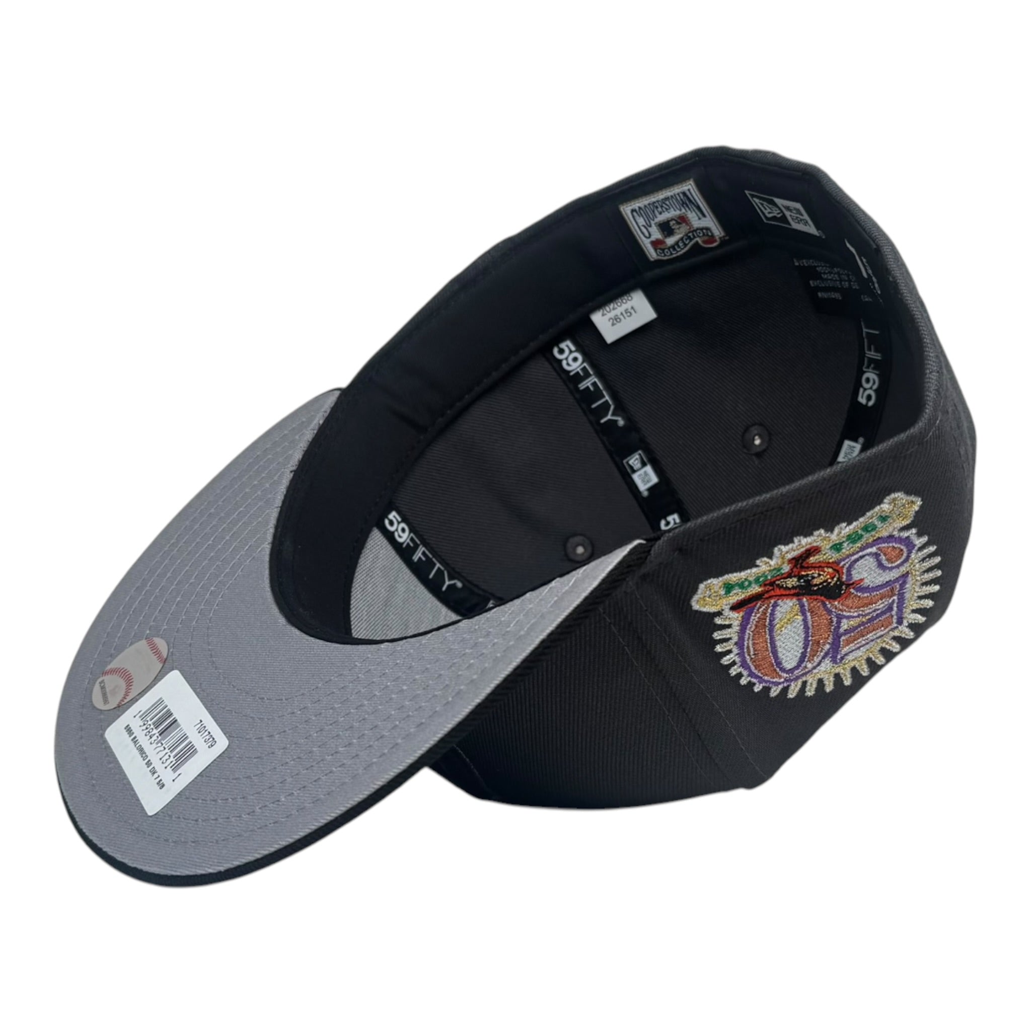 New Era Baltimore Orioles “Hamsterdam 3.0” @_t.v.b Rushmore LA 59Fifty Fitted Hat (Metallic Black Pearl logo)