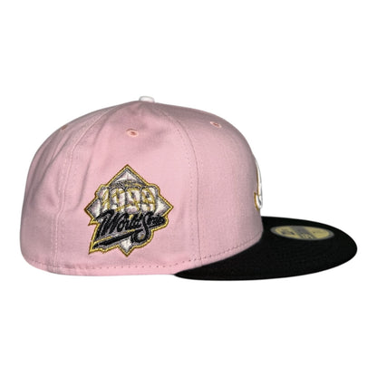 Atlanta Braves Pink and Black 1999 WS Patch New Era 59FIFTY Fitted Hat