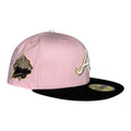 Atlanta Braves Pink and Black 1999 WS Patch New Era 59FIFTY Fitted Hat