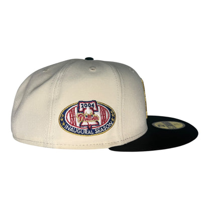 Philadelphia Phillies 2004 Inaugural Season Chrome White/Black New Era 59Fifty Fitted Hat