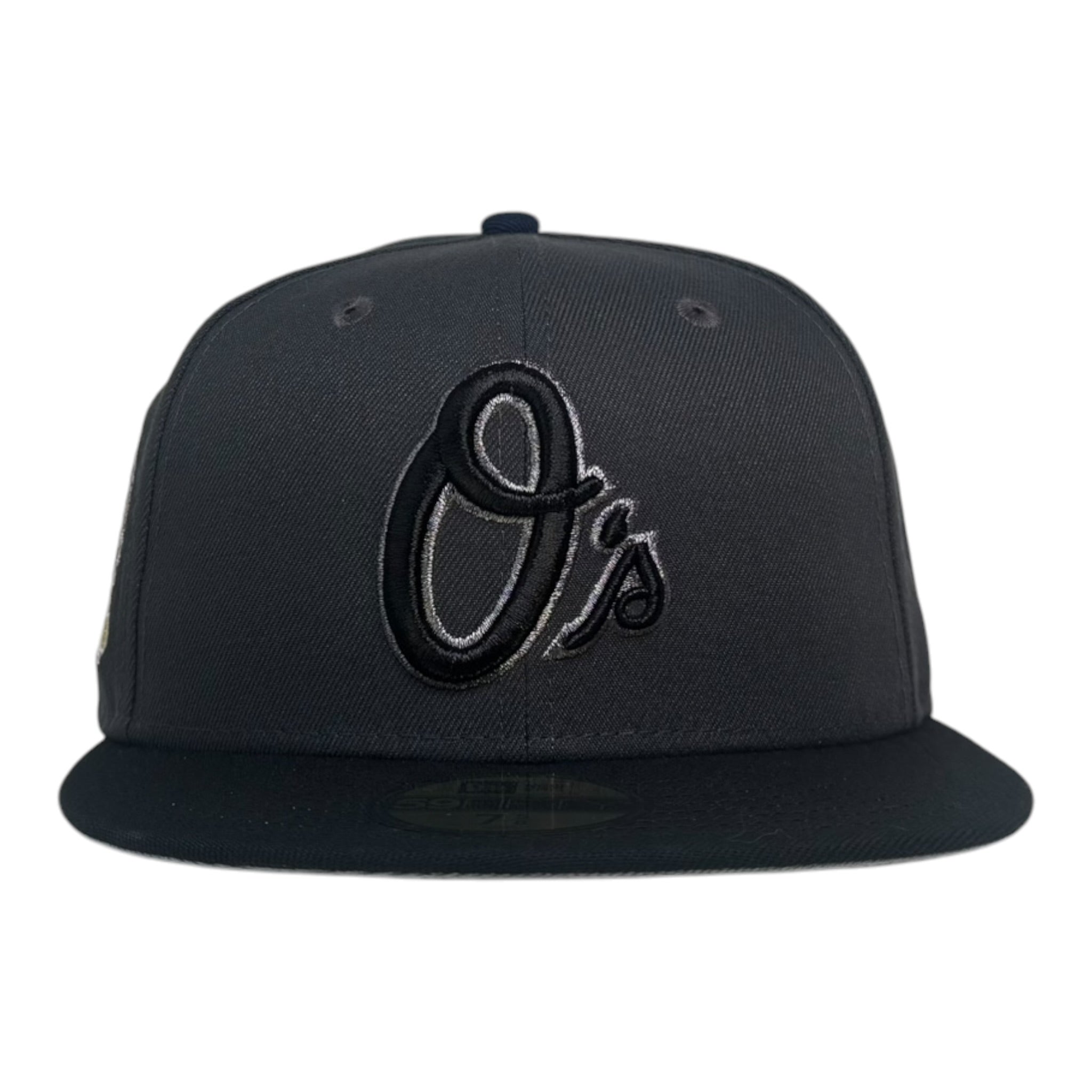 New Era Baltimore Orioles “Hamsterdam 3.0” @_t.v.b Rushmore LA 59Fifty Fitted Hat (Metallic Black Pearl logo)