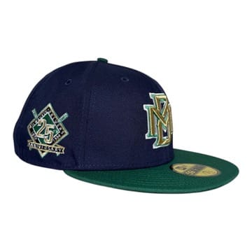 Hat Club Milwaukee Brewers 25th Anniversary Navy & Green New Era 59Fifty Fitted Hat