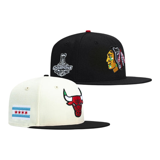 NHL x NBA Crossover Chicago Bulls & Blackhawks Hat Club New Era 59Fifty