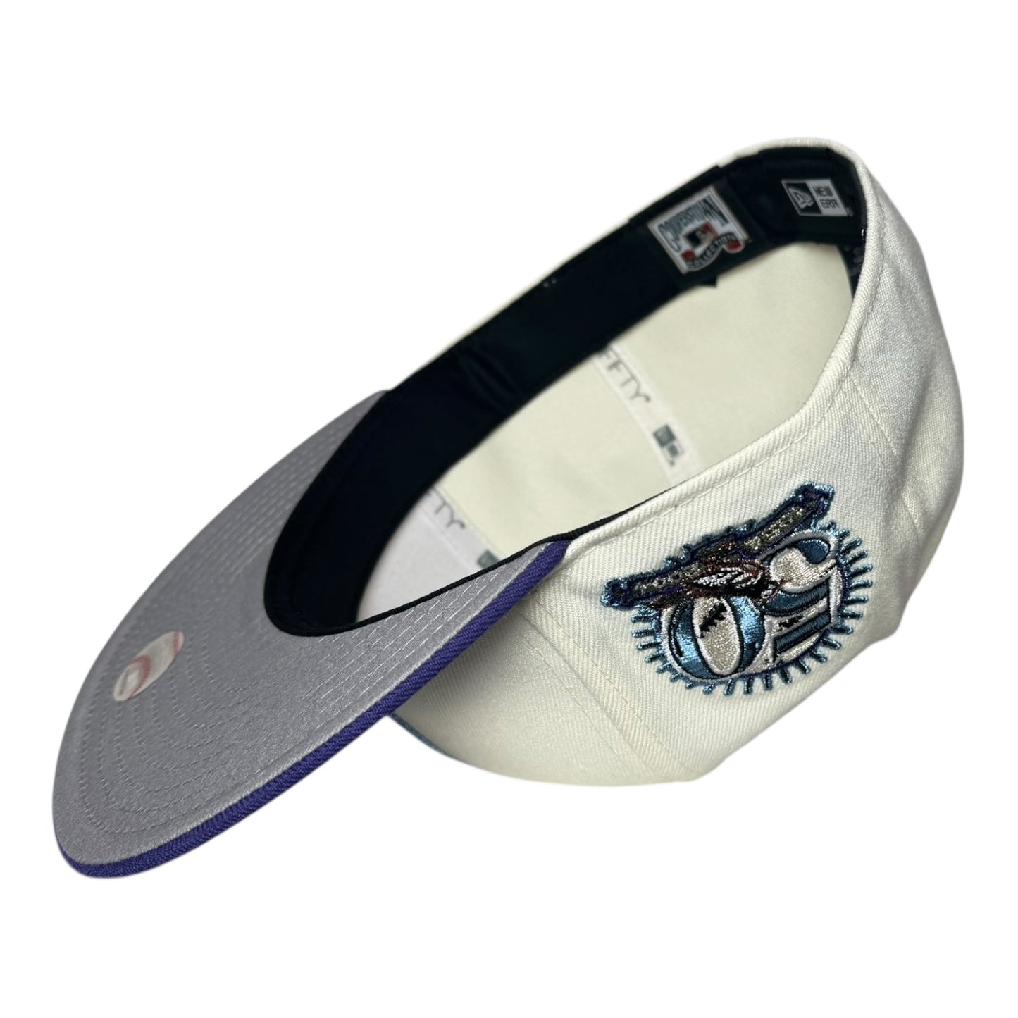 Baltimore Orioles "GOOD LOVE" 50th Anniversary New Era 59Fifty Fitted Hat - Chrome/New Orchid