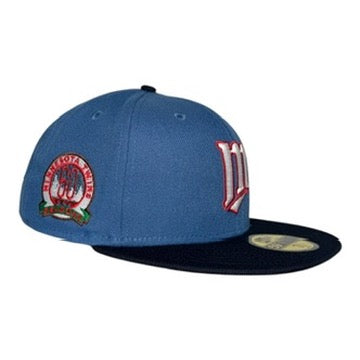 Minnesota Twins Indigo Navy 2 Tone 60th Anniversary New Era 59Fifty Fitted Hat