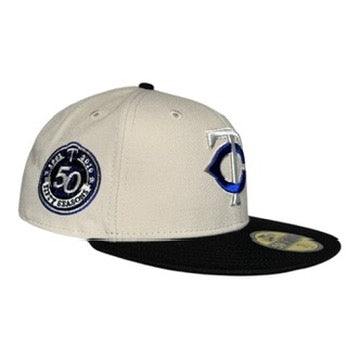 Minnesota Twins Stone Black 2 Tone 50th Anniversary New Era 59Fifty Fitted Hat