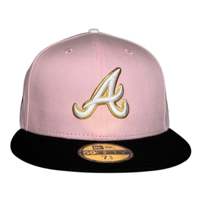 Atlanta Braves Pink and Black 1999 WS Patch New Era 59FIFTY Fitted Hat