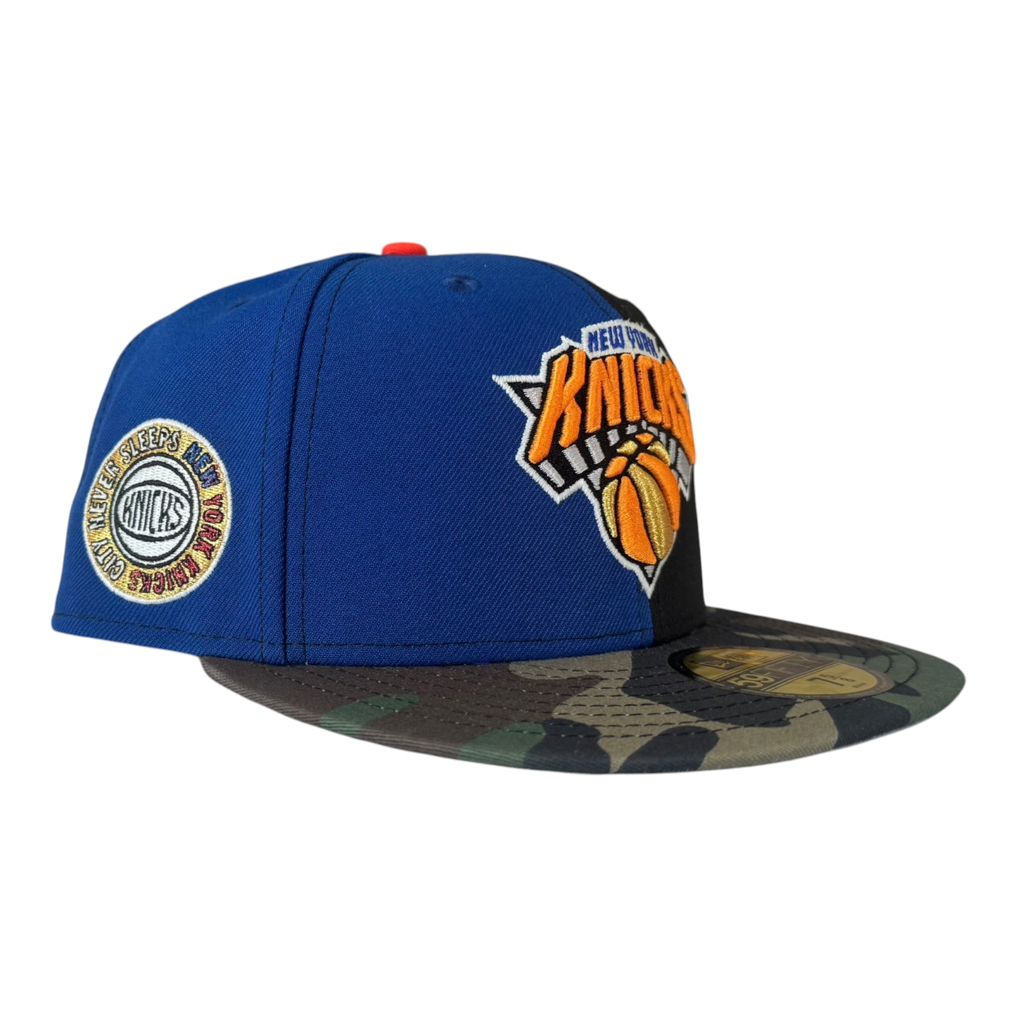 New York Knicks Black/Blue Camo Brim Homegame 59Fifty Fitted Hat
