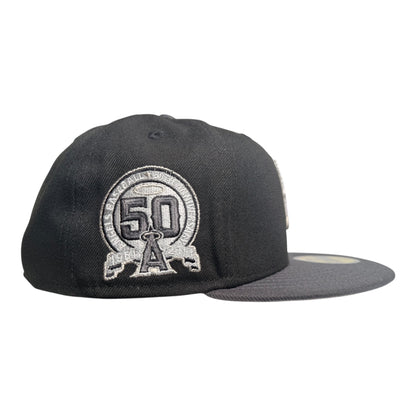 Los Angeles/Anaheim Angels Upside Down Logo Fitted Grey Bottom "Black White Grey" 50th Anniversary