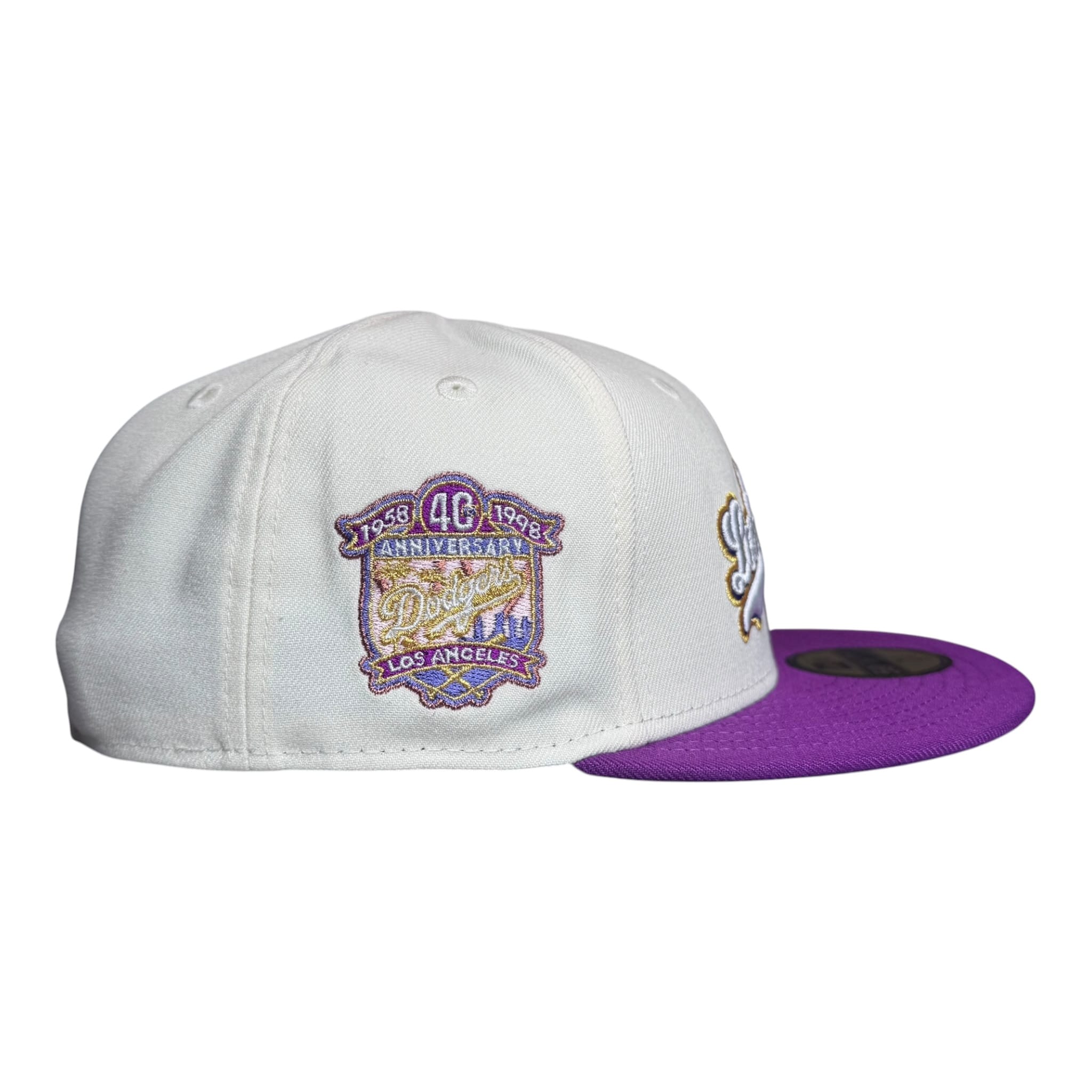 The Hat Wall New Era Los Angeles Dodgers Hat Club 40th Anniversary 59Fifty Fitted Hat - White/Purple