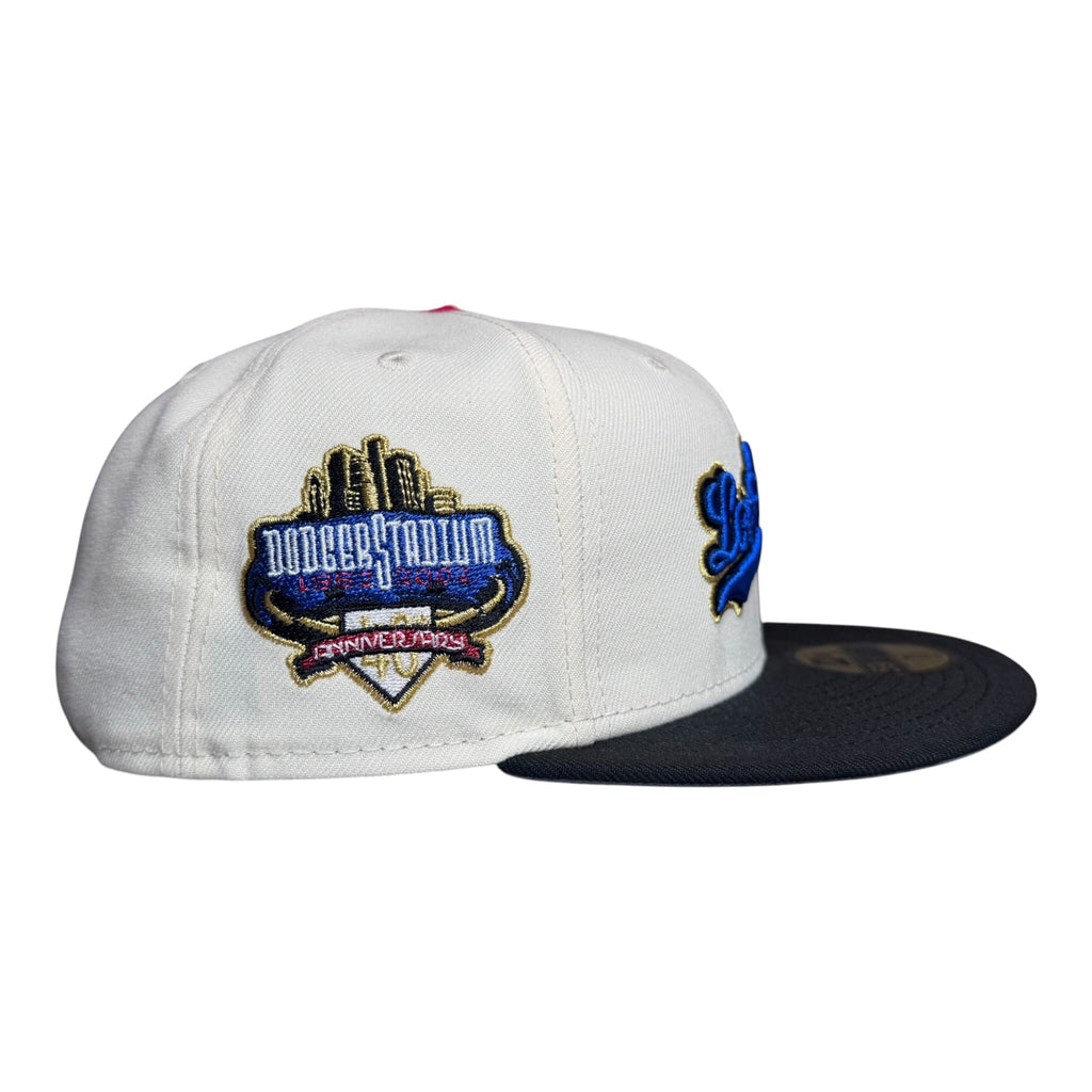 The Hat Wall New Era Los Angeles Dodgers 40th Anniversary 59Fifty Fitted Hat - White/Black