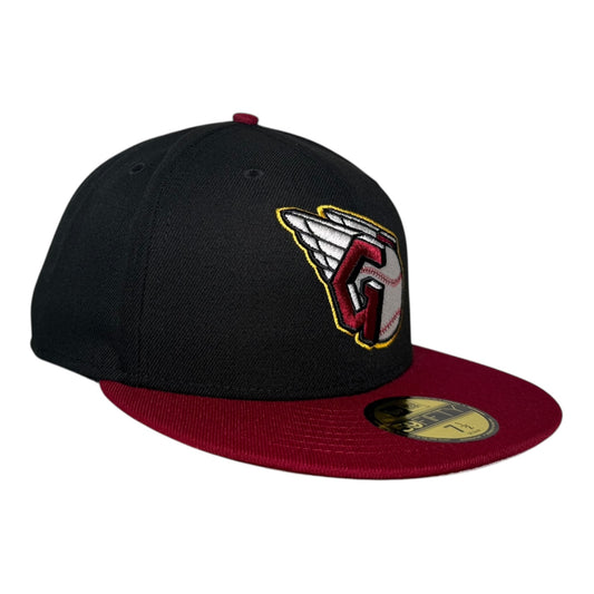 Cleveland Guardians Black Maroon Two Tone New Era 59Fifty Fitted Hat