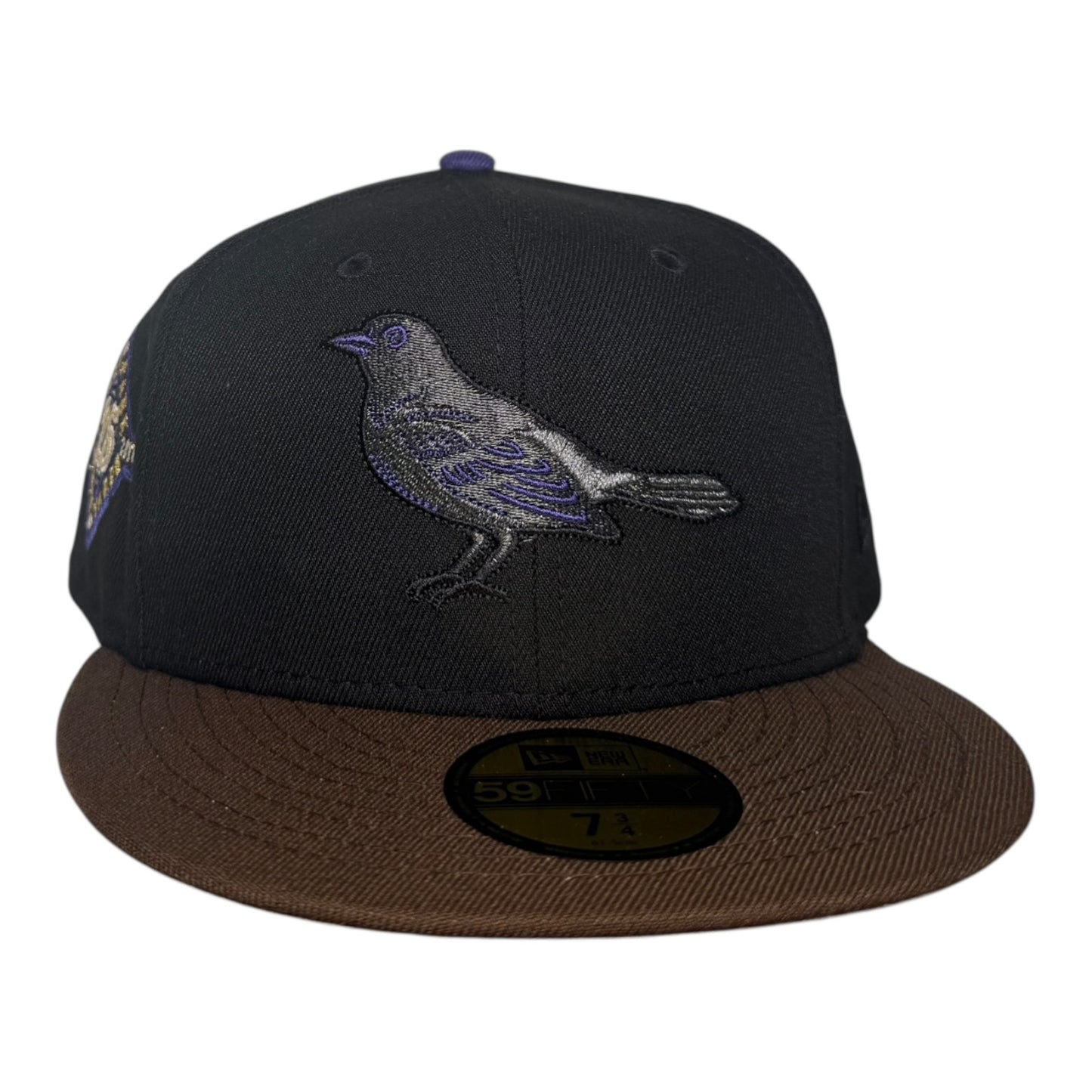 Baltimore Orioles 25th Anniversary Black Brown 2 Tone New Era 59Fifty Fitted Hat