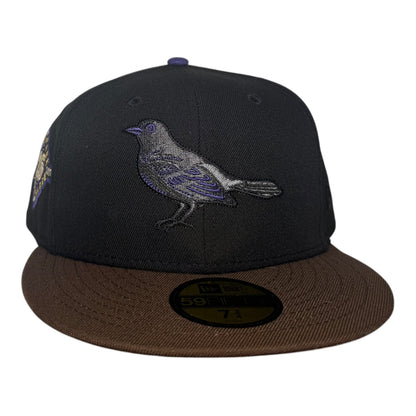 Baltimore Orioles 25th Anniversary Black Brown 2 Tone New Era 59Fifty Fitted Hat