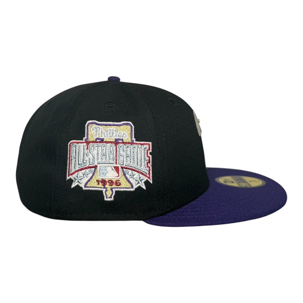 The Hat Wall Philadelphia Phillies 1996 All Star Game Black Purple New Era 59Fifty Fitted Hat