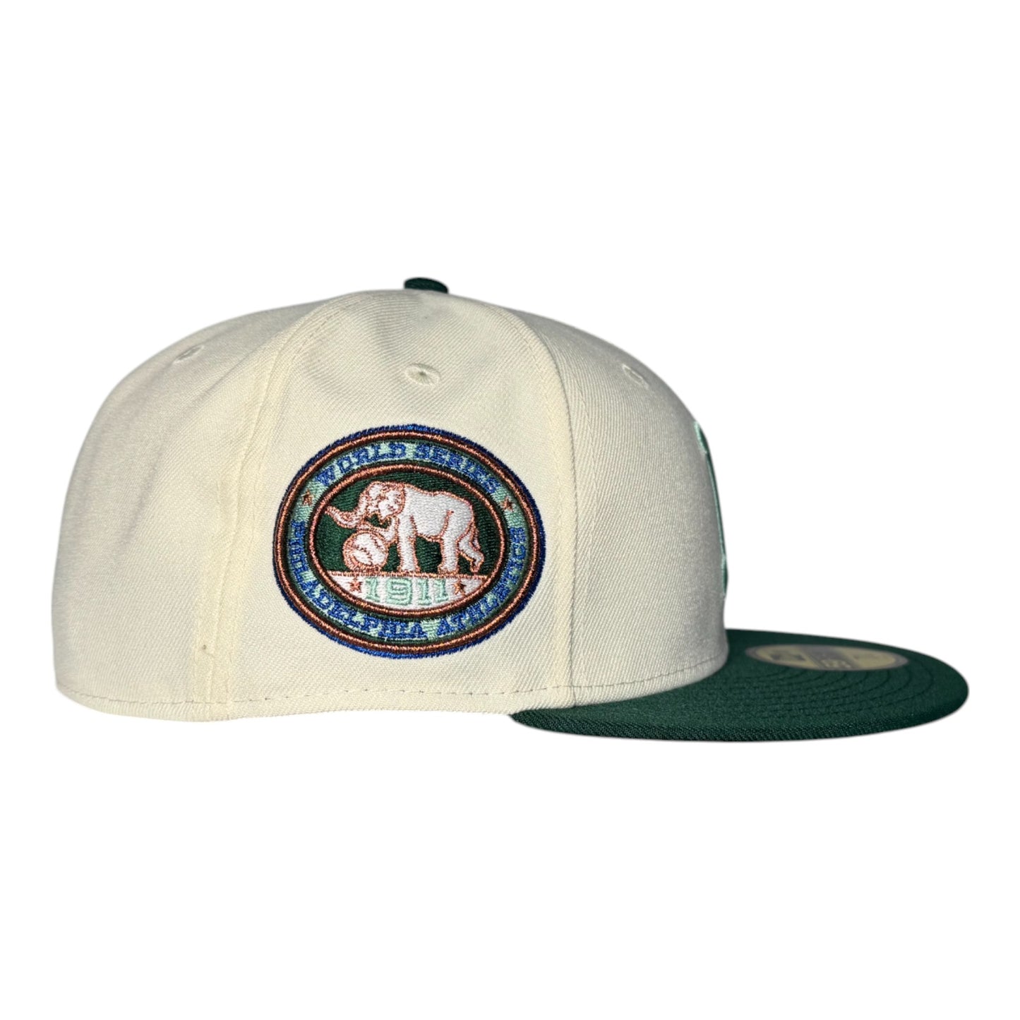 New Era Philadelphia Athletics 1911 World Series Grey UV (Off White/Dk Green) New Era 59Fifty Fitted