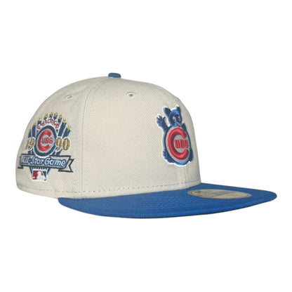 Chicago Cubs “Wave” Two Tone Stone 1990 ASG Hat Club New Era 59Fifty Fitted Hat