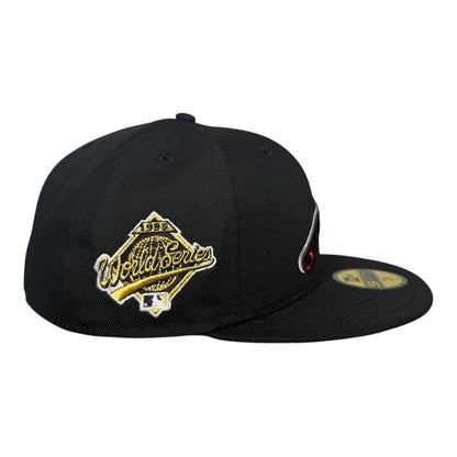 Atlanta Braves Black Tomahawk Leon In the Lab 1995 World Series New Era 59Fifty Fitted Hat